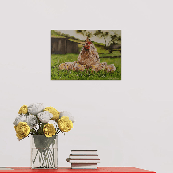 Mother Hen and Baby Chicks