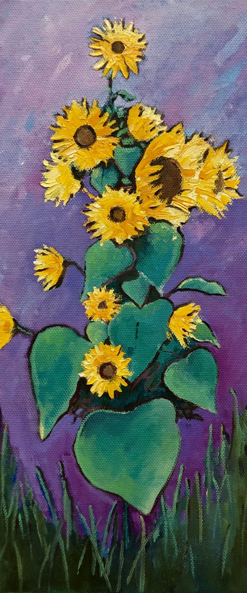 Yellow Sunflower Painting by Volodymyr Smoliak