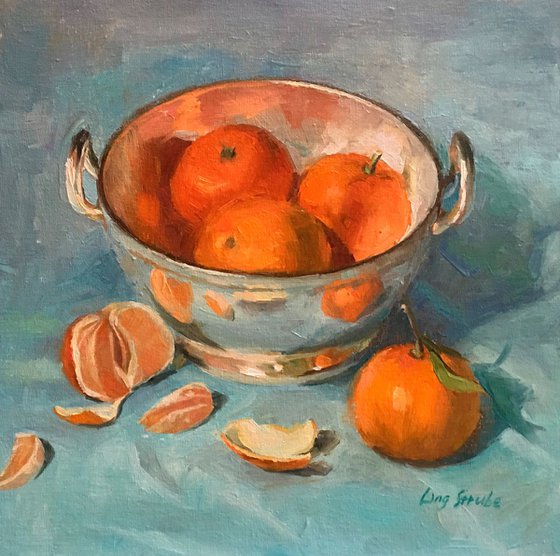 Silver Bowl with Oranges