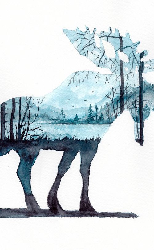 Forest Elk. by Yulia Schuster