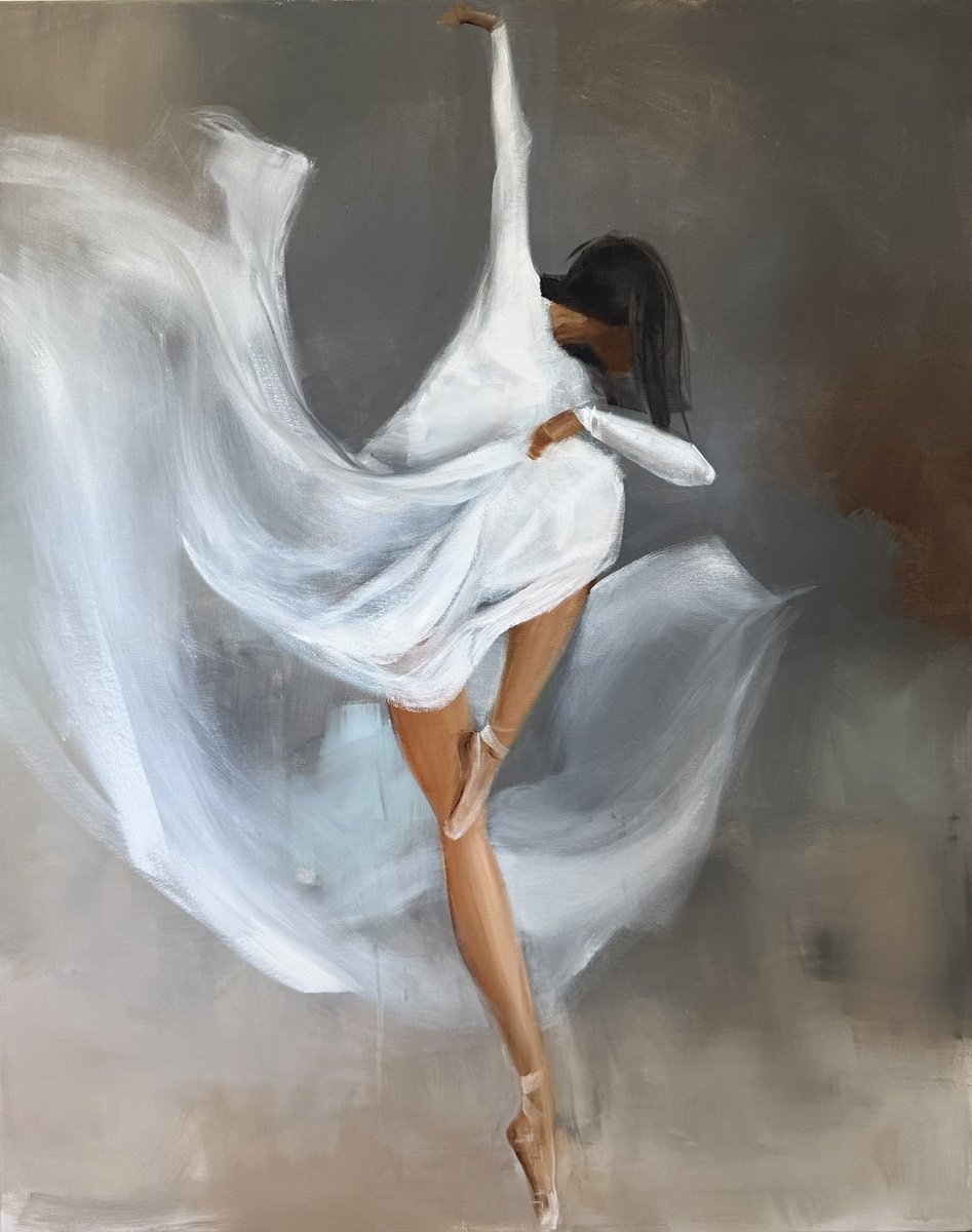 Expressive Portrait Acrylic Painting By Tamara Andjus, 31 X 39", Fragility Ii, Original Artwork