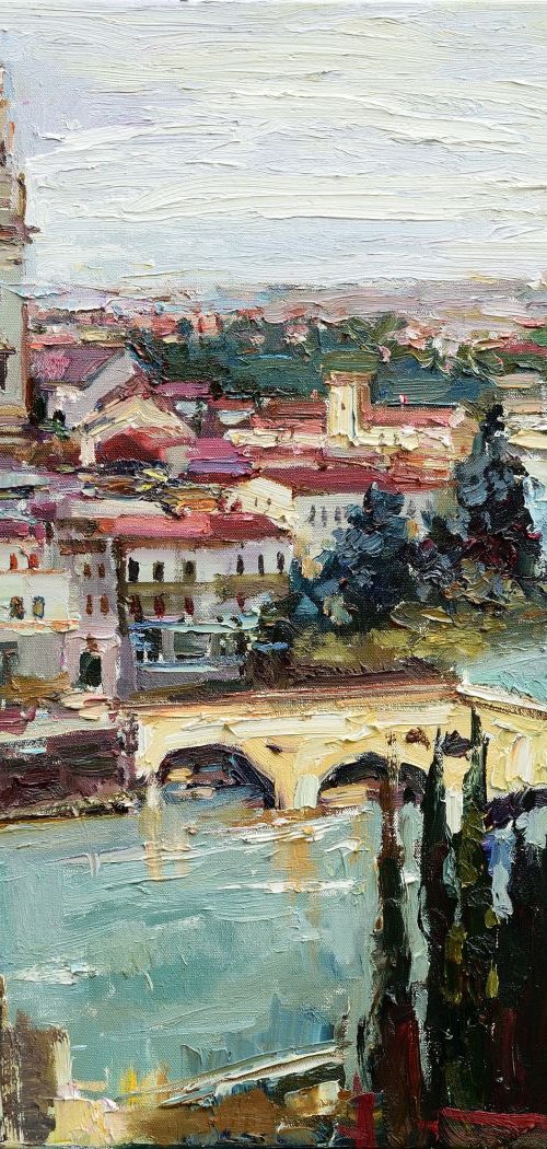 Verona - Italy Landscape painting by Anastasiia Valiulina