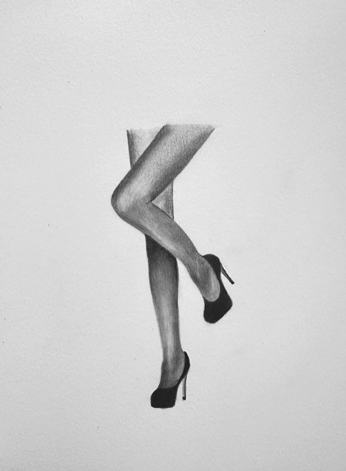 Stockings and high heels by Maxine Taylor