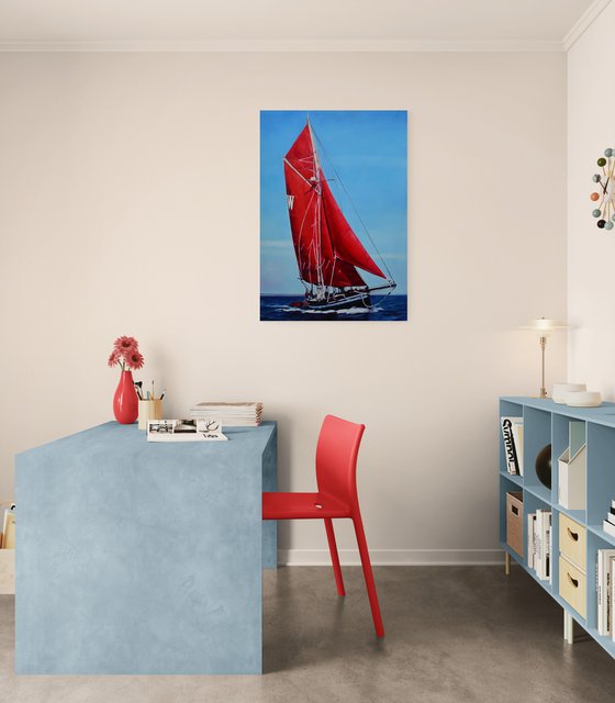 Red sailboat