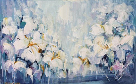 Whispers of white bloom,