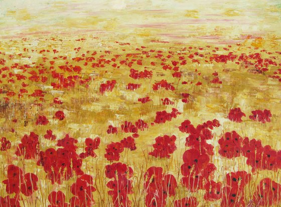 Barley Field with Poppies