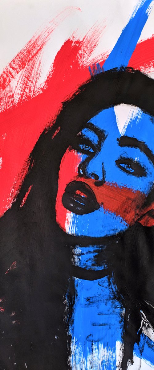 Red Blue Girl #2 by Valera Hrishanin