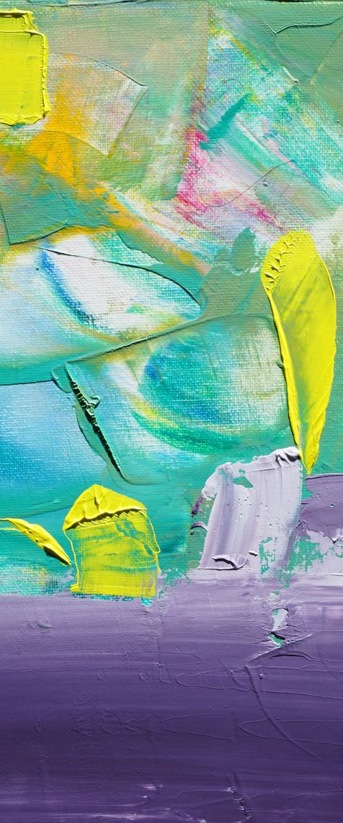 Flight over Lavender Field 12x12in;30x30cm by jelena b