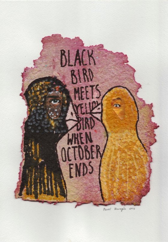 Black bird meets yellow bird when October ends...