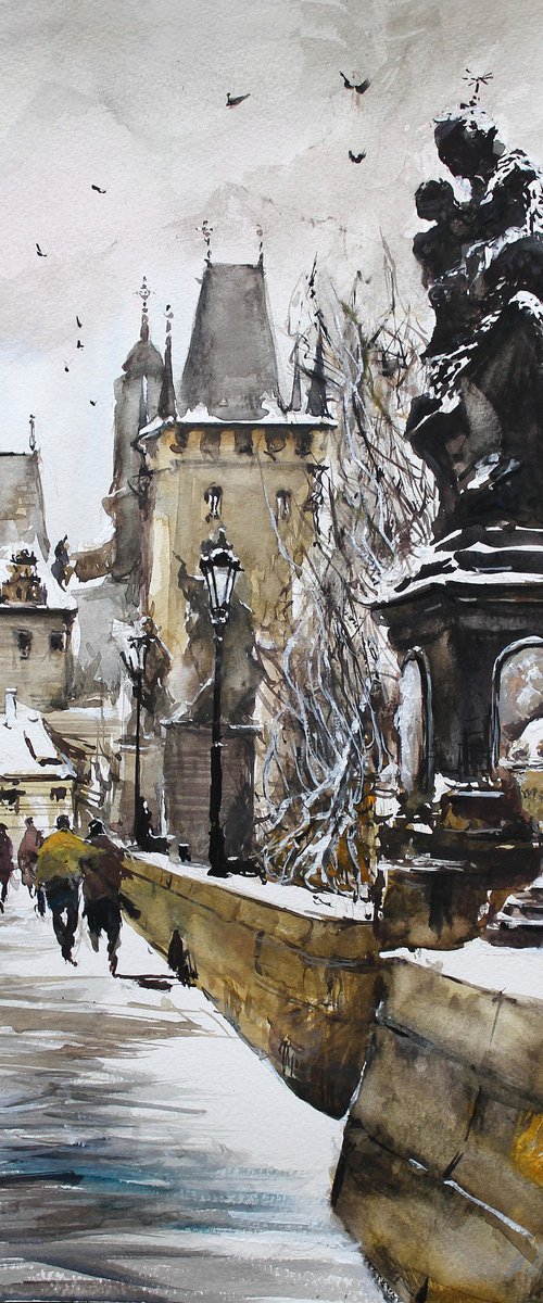 Prague Winter Scene by Maximilian Damico