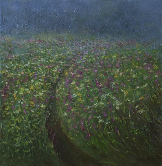 In The Morning Mist - summer landscape painting