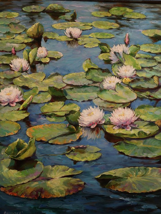 "Dance of petals on the water"