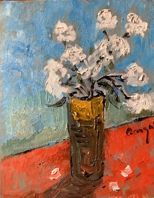 Vase with flowers by Angus  MacDonald