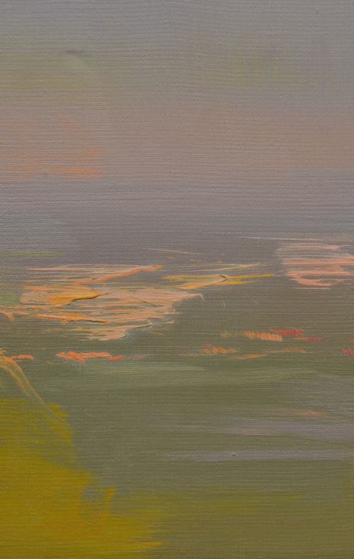 Plein air landscape painting "Dawn Above the City" by Yuri Pysar