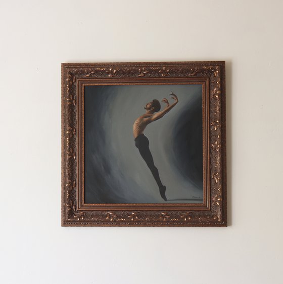 Beauty in the Fall, Portrait of a Dancer, Ballet, Male Dancer, Young Dancer Painting