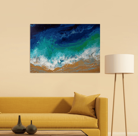 Seascape “Blue Turquoise Sea”  LARGE Painting