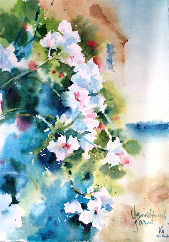 "Shades of Summer. June" Original watercolor painting