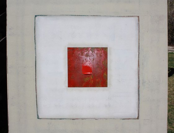 Abstract Little Red Painting Panel I (36x36 inches)