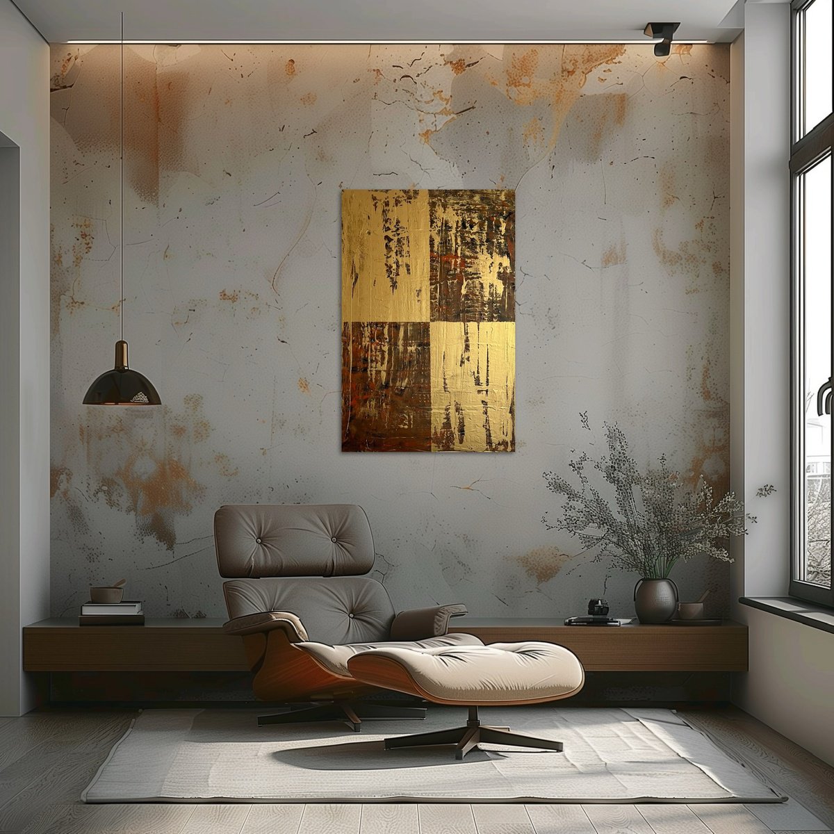 Abstract Acrylic Painting By Exclusive Arts, 24 X 35, Vergoldete Stille 60X90, Original Artwork