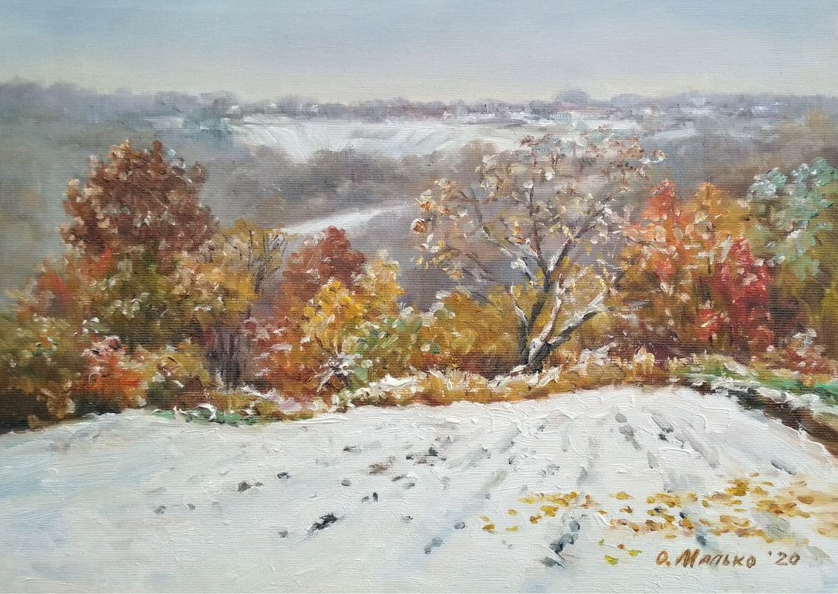 First Snowfall By Olha Malko, 14 X 10, Artwork For Sale On Artfinder