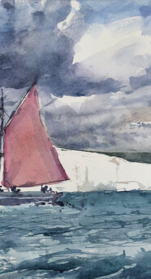 Sailing by the white cliffs by Goran Žigolić Watercolors
