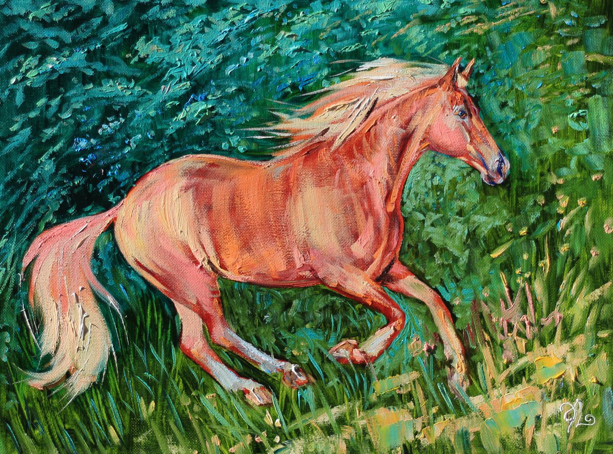 Impressionistic Animal Oil Painting By Elina Vetrova, 16 X 12, Trisha, Original Artwork