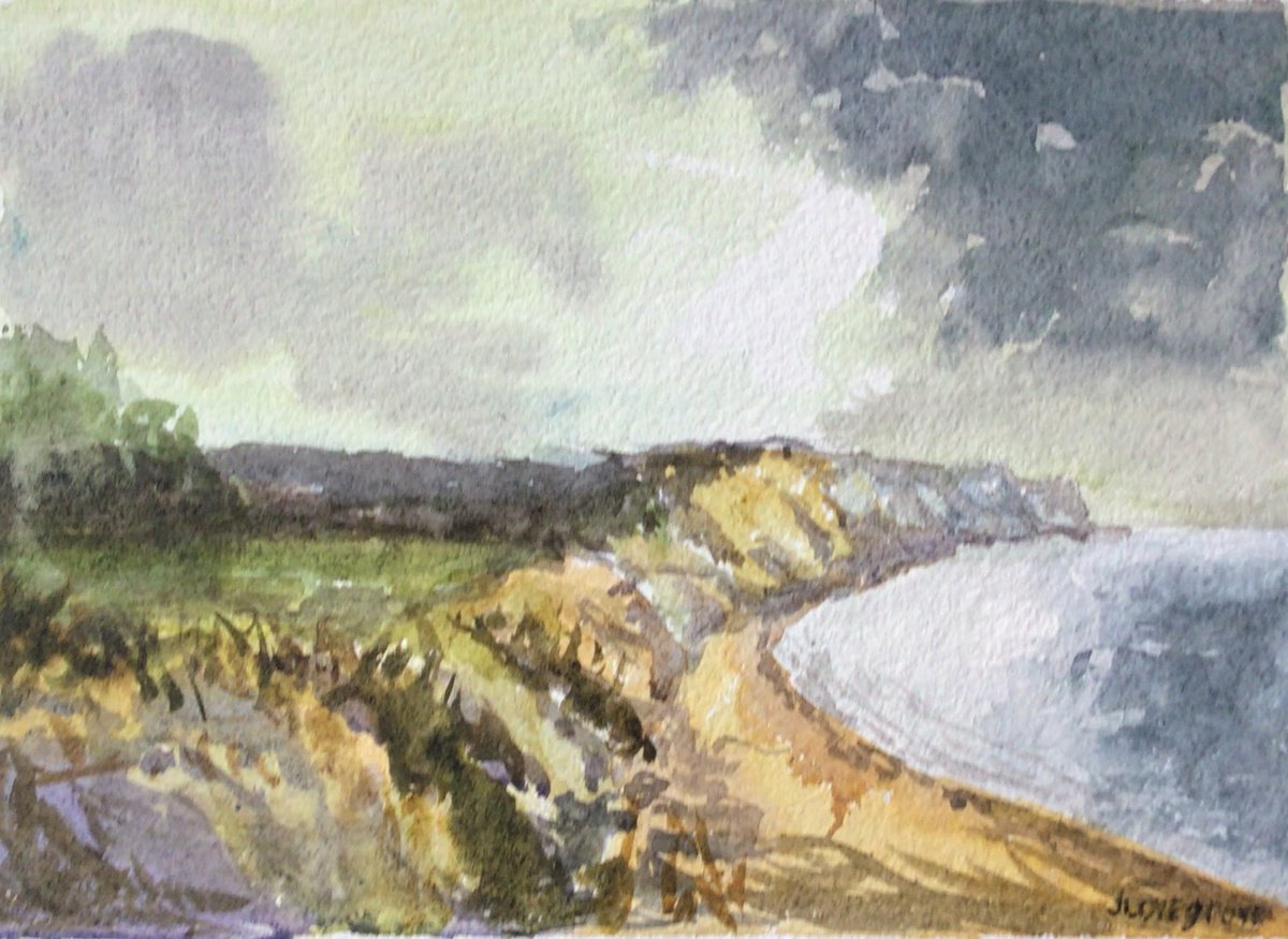 Cliffsend near Ramsgate Kent, a watercolour painting by Julian Lovegrove Art