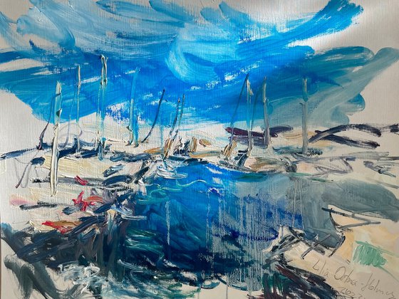 I wish you were here. 3 paintings on paper.