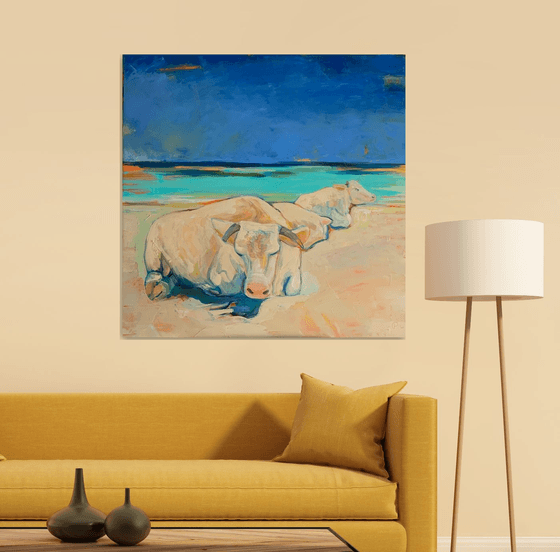 Cows on the beach