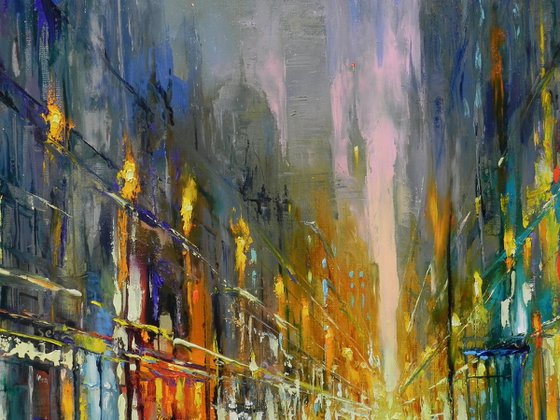 "Night city lights" - Original art