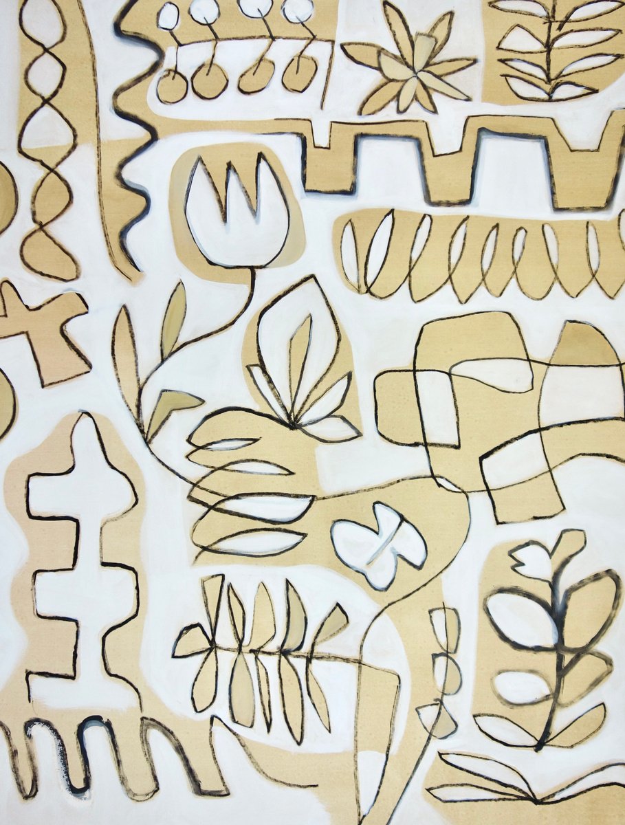 Organic Abstract Acrylic Painting By Michelle Louis, 45 X 60", The Grace Of Living Things, Original Artwork