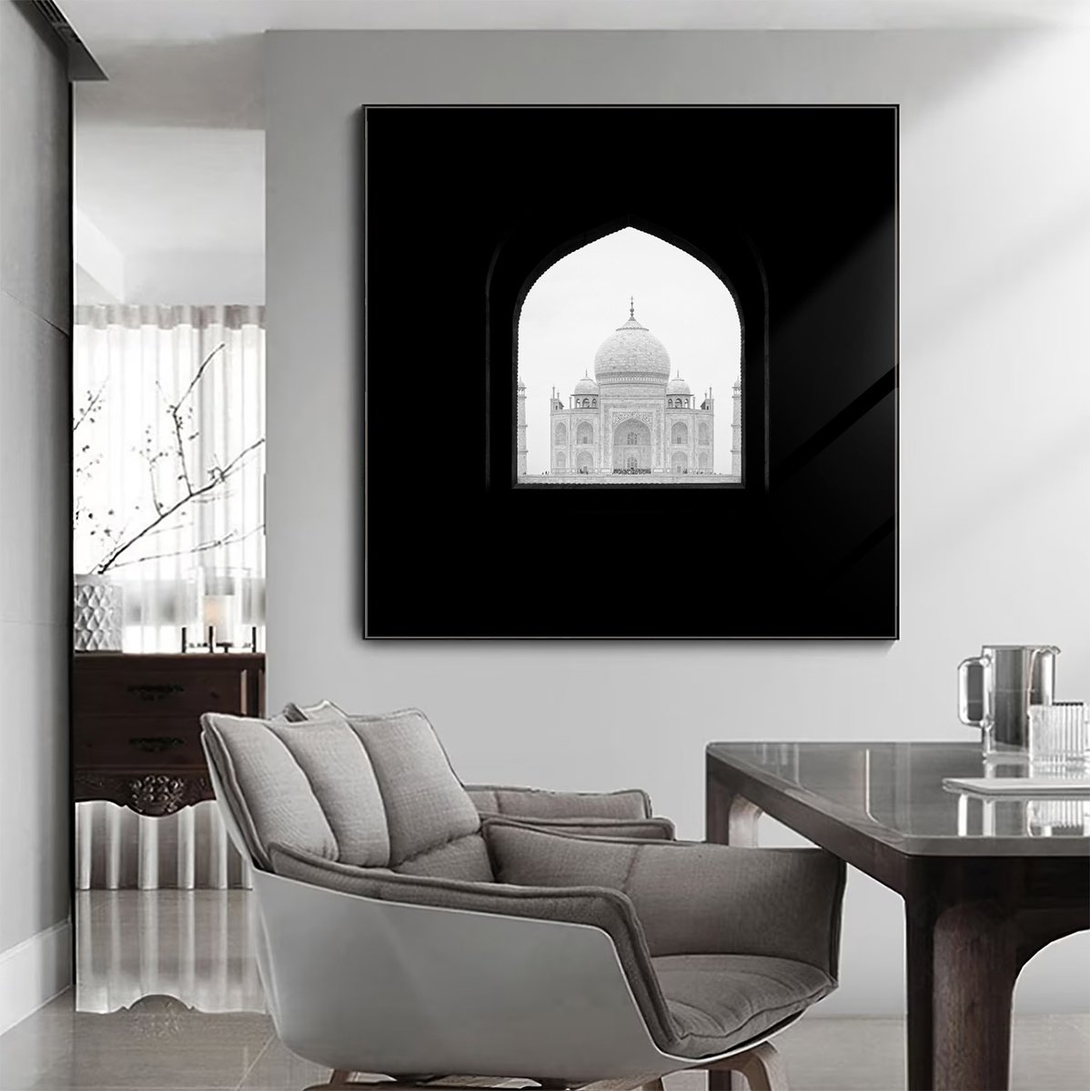 Geometric Cityscapes Photograph By Serge Horta, 28 X 28", The Taj #4, Original Artwork