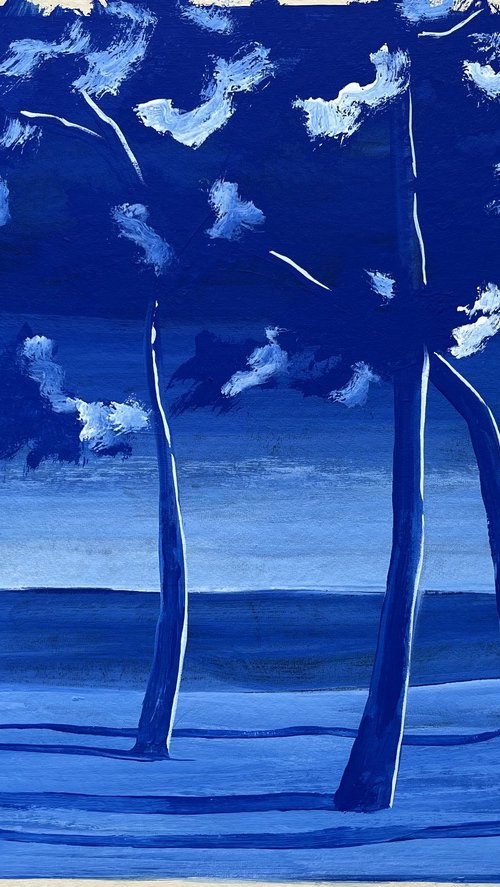 Cap Coz gouache ultramarine by Cadiou Frederic
