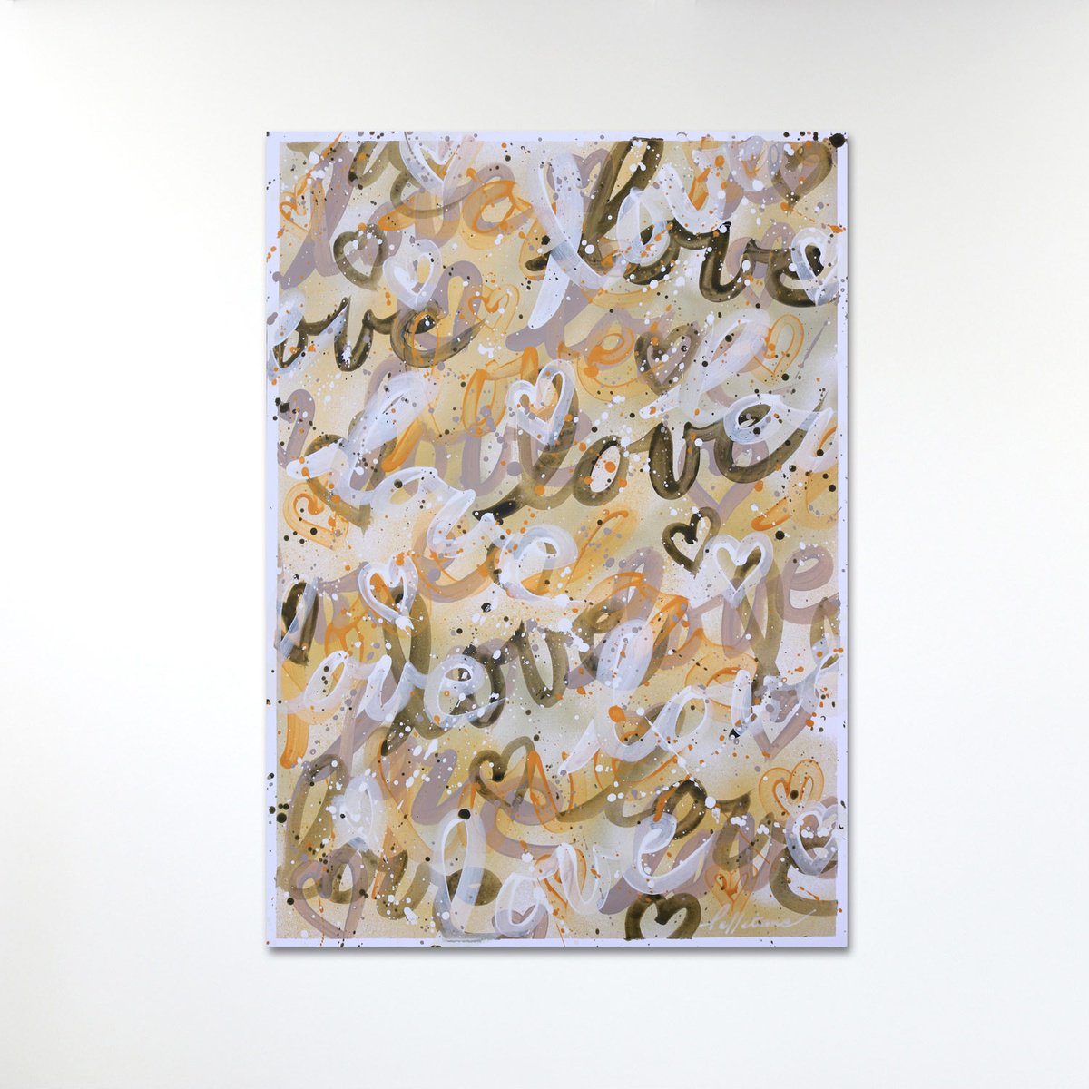 Urban And Pop Abstract Acrylic Painting By Isabelle Pelletane, 20 X 28, Love Love 28, Original Artwork