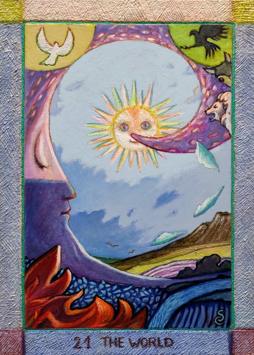 Illustrative Landscape Painting By Carlo Salomoni, 10 X 14, The World, 21, Original Artwork