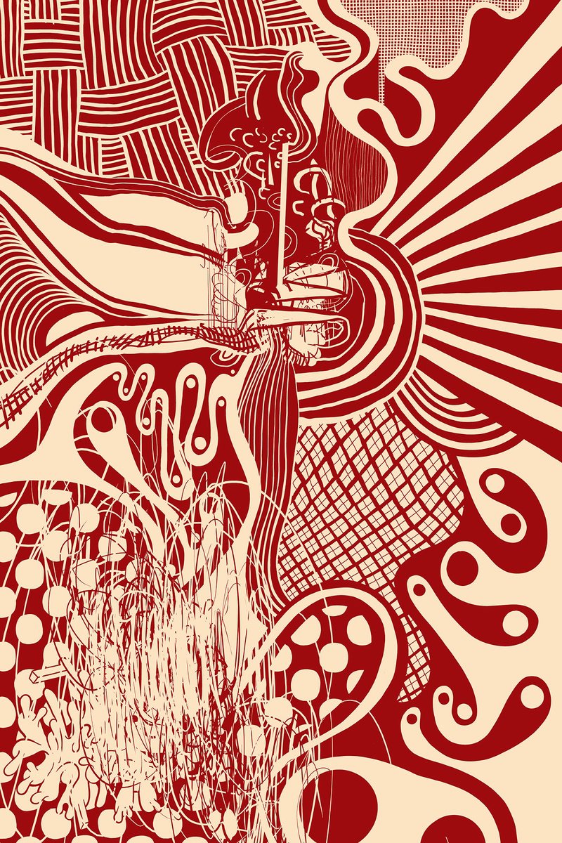 Abstract Landscape Giclee Print By Alasdair Willis, 16 X 23, Psychedelicize Suburbia, Original Artwork