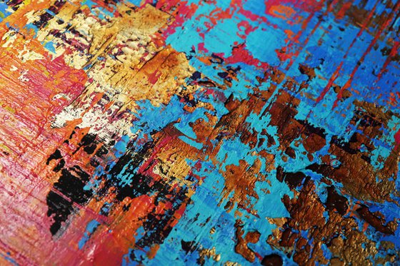 JOY OF LIFE - 60 x 80 CMS - ABSTRACT TEXTURED ARTWORK ON CANVAS * VIBRANT COLORS