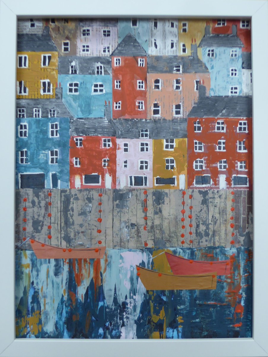 Painting , Brixham Colours By Elaine Allender, 13 X 17, Artwork For Sale On Artfinder