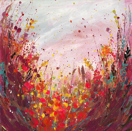 Meadow Joy  -  Abstract Meadow Flower Painting  by Kathy Morton Stanion