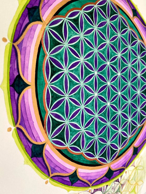 Emerald Flower of Life