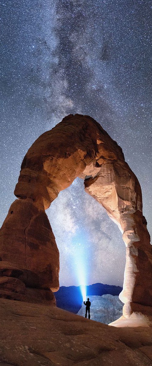 Milky Way Night Sky In Moab Arches National Park by OLena Art by Lena Owens at OLena Art