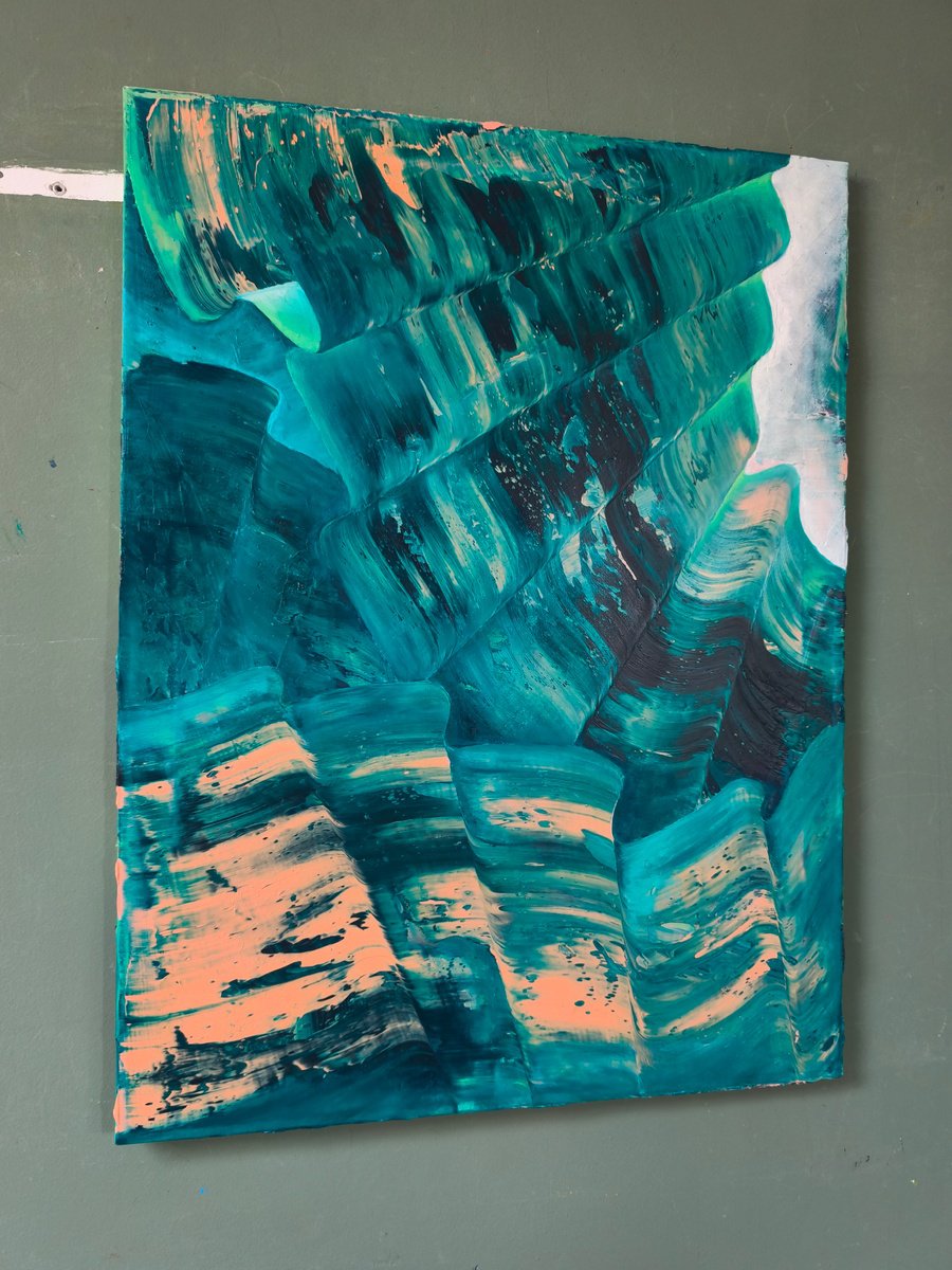 Abstract Oil Painting By Giuseppe Pastore, 24 X 31, Drape, Original Artwork