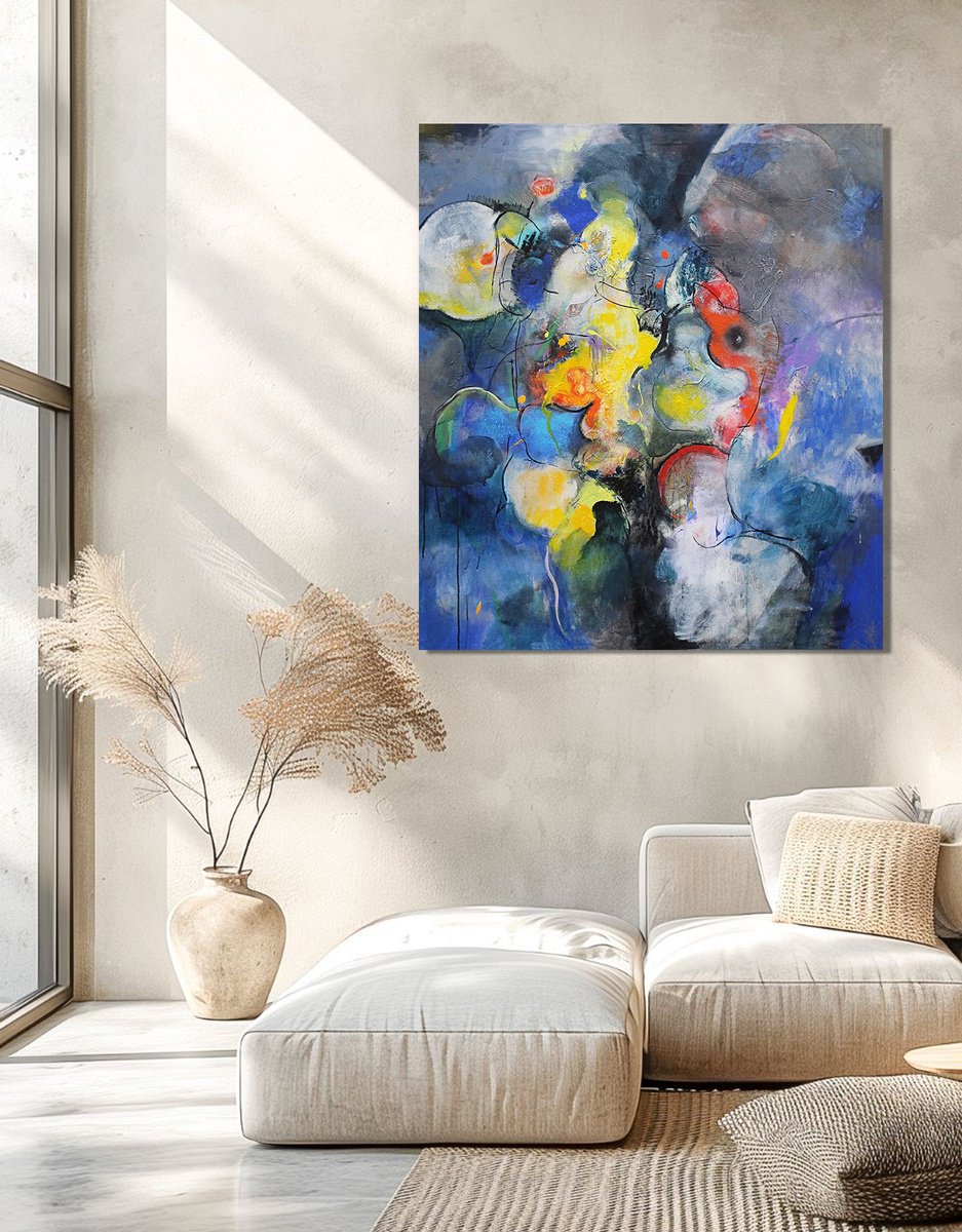 Abstract Acrylic Painting By Artem Andreichuk, 43 X 49, Chaos And Creation Series, Original Artwork