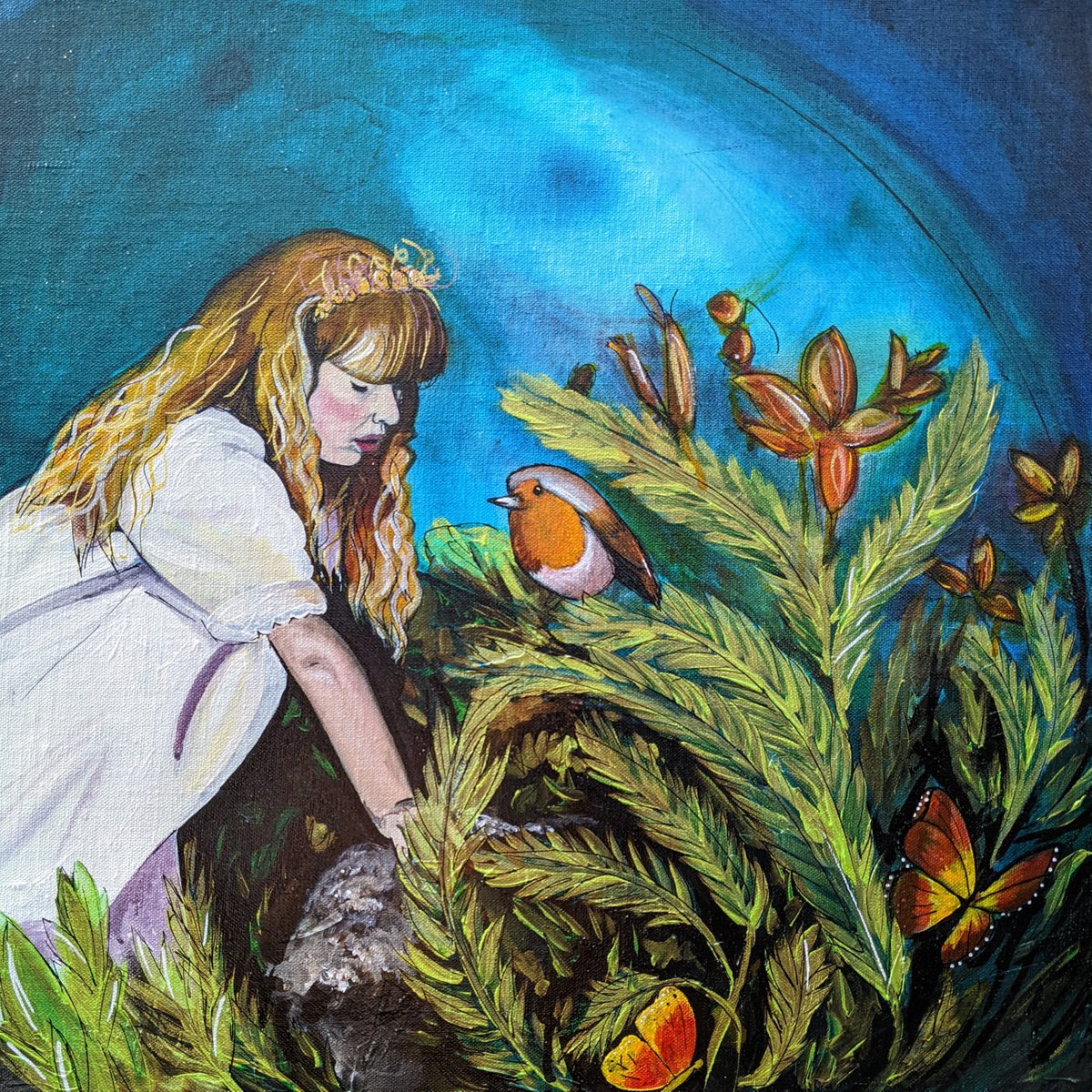 Expressive Animal Acrylic Painting By Dianne Bowell, 20 X 20, Once Upon A Time, Original Artwork