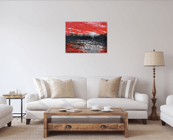 Red abstract landscape