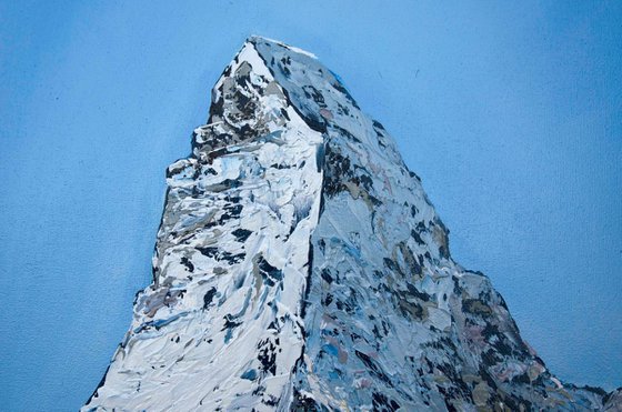 Matterhorn. Winter - original oil painting on stretched canvas