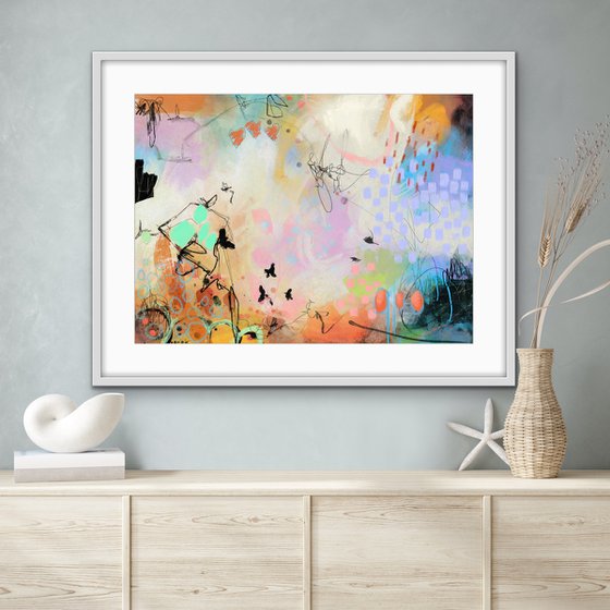 Y'a de l'amour dans l'air (small)- Abstract artwork - Limited edition of 5