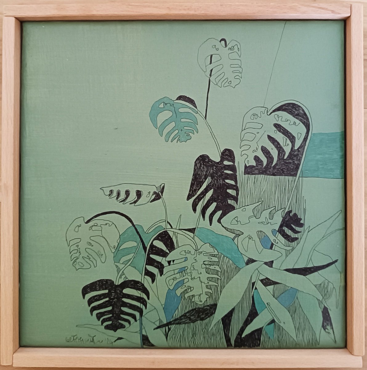 Organic Botanical Drawing By Isabellangela Germinario, 9 X 9, Untitled, Original Artwork