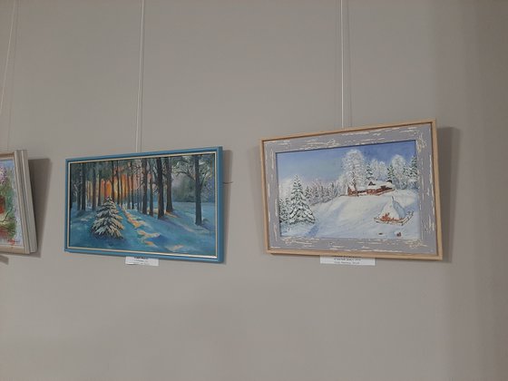 Winter in the village, framed