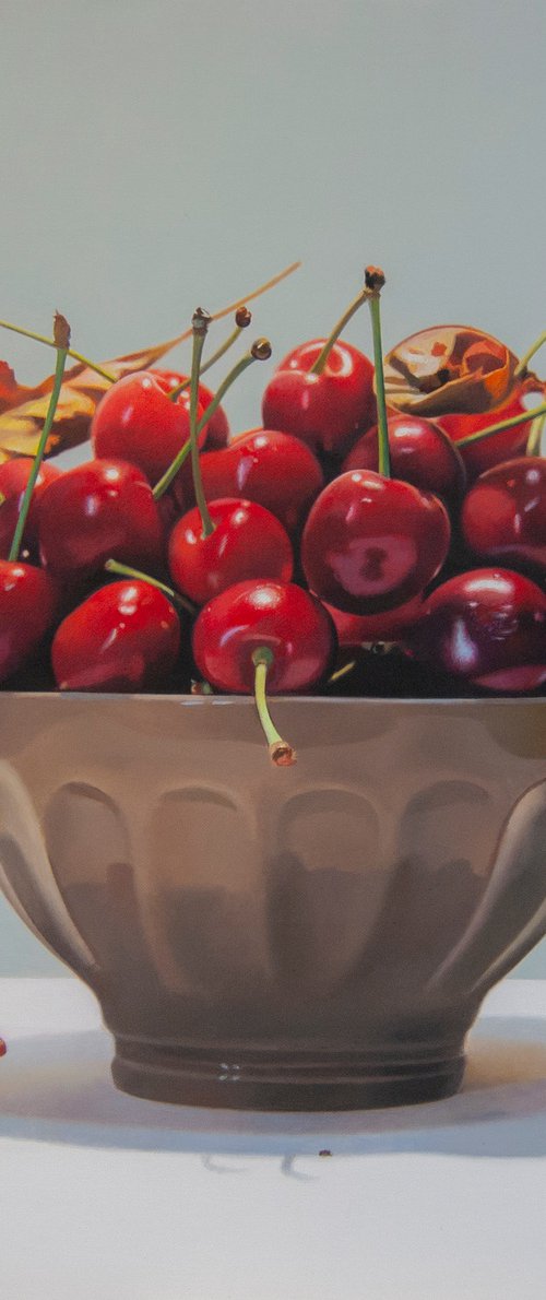 Cherries, Original oil on canvas painting by Valeri Tsvetkov